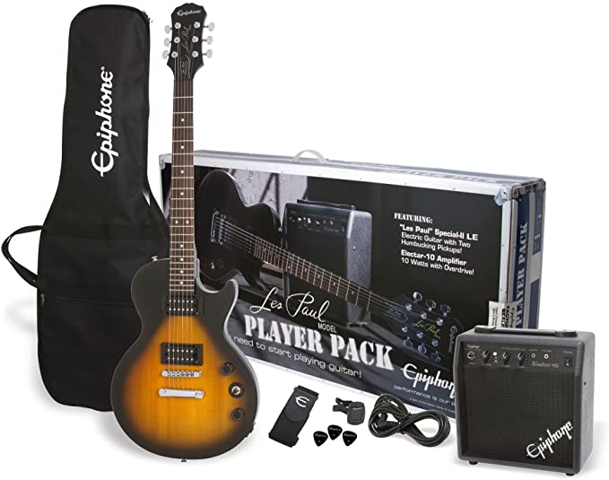 Paquete Guitarra Electrica Sunburst Epiphone Les Paul