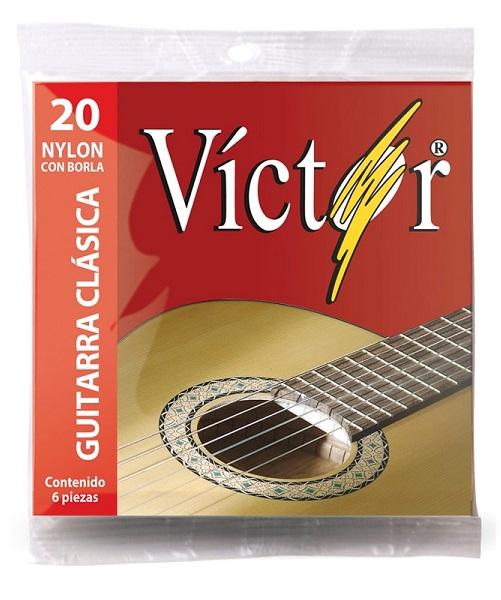 Juego de Cuerdas Nylon para Guitarra Acustica Victor 20