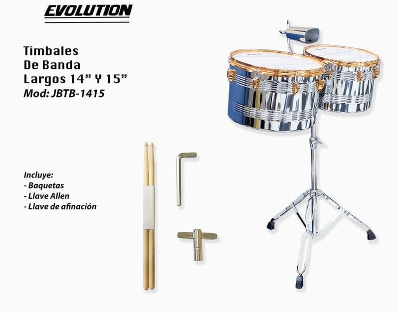 Timbales Evolution vaso largo 14" y 15"